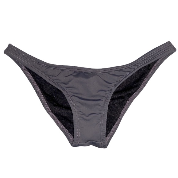 NWOT PAKALOHA Puamana Ruched Bottom Scrunch Butt Graphite Bikini Bottoms Small - Picture 2 of 11